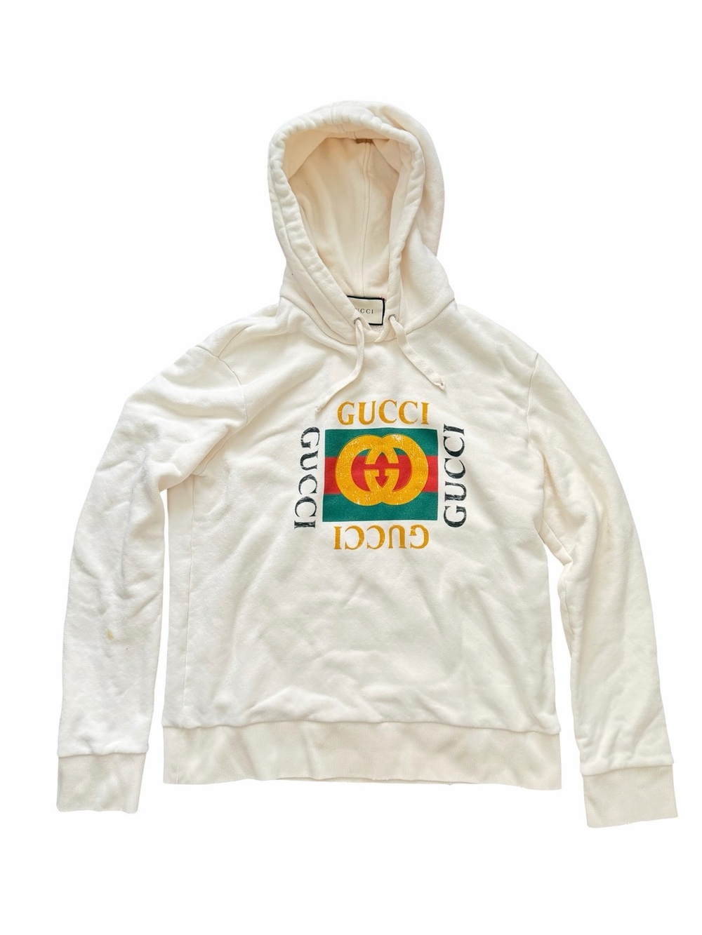 Gucci White Interlocking -G Cotton Hoodie